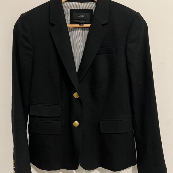 J. Crew Jackets & Blazers - J CREW Schoolboy Solid Black Blazer Jacket sz US 6